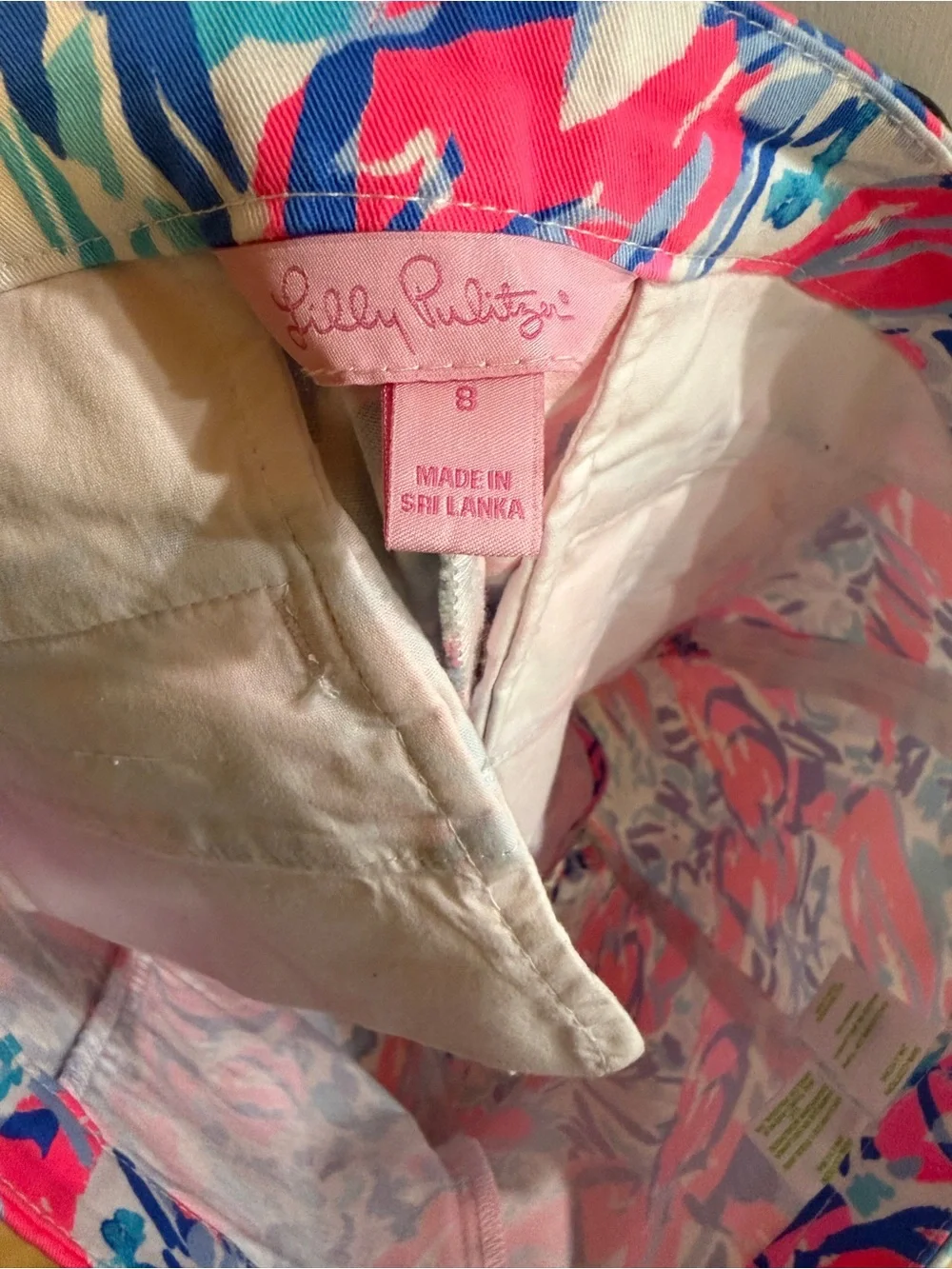 Lilly Pulitzer Hazelle Stretch Shorts Pink Blue Lobster Print Scallop Hem Size 8